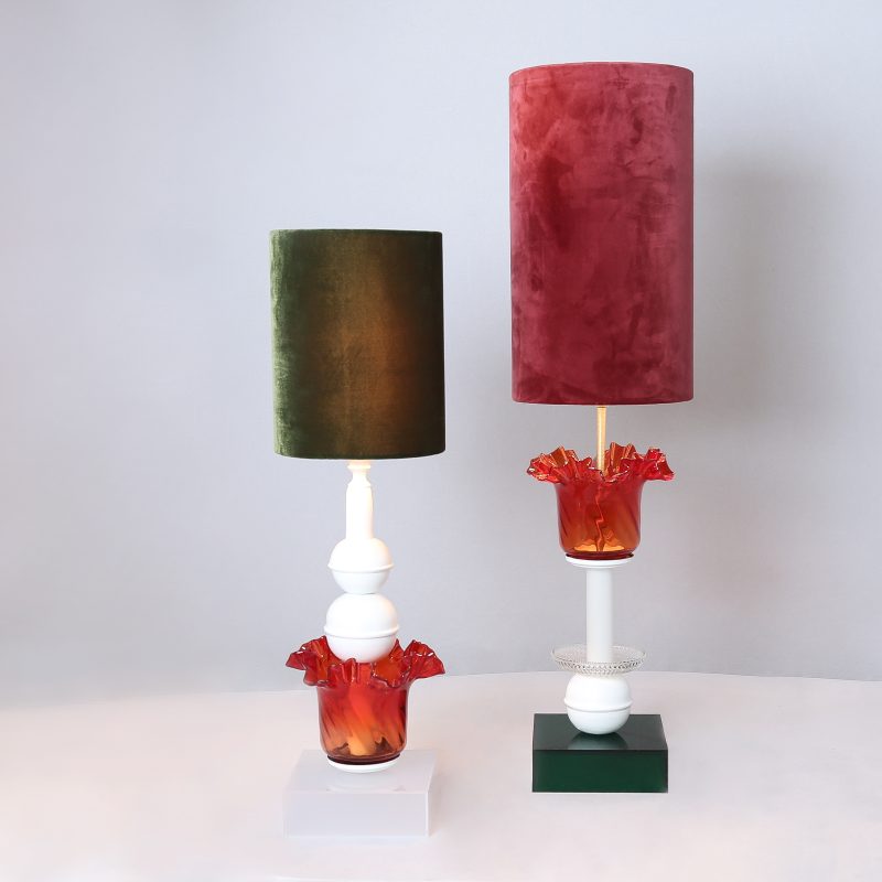 Green Red Set Velvet Lamp